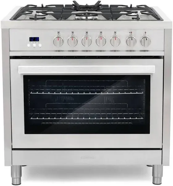 Cosmo 36 in. Stainless Steel Dual Fuel Range with Convection Oven