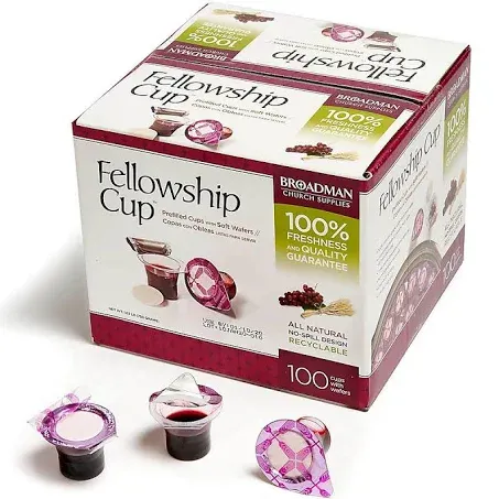 Broadman Church Supplies Pre-filled Communion Fellowship Cup, Juice and Wafer