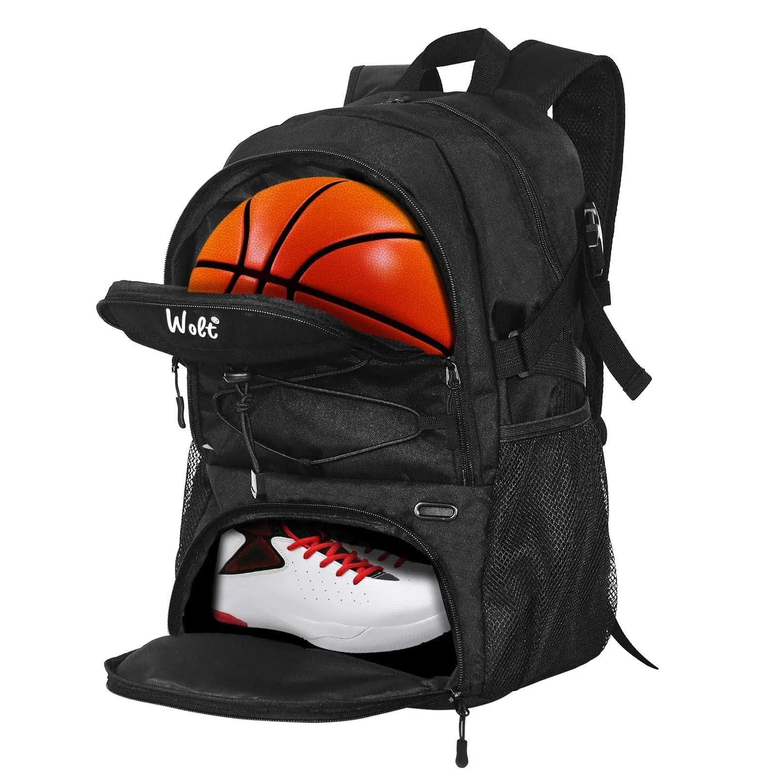 Basketball Backpack Large Sports Bag with Separate Ball holder Shoes compartment