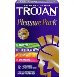 Trojan Pleasure Pack Lubricated Premium Latex Condom - 3 Ea, 6 Pack