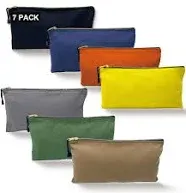 TENGYES 7 Pack Canvas Tool Bag Zipper Pouch