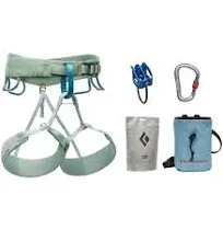 NEW Black Diamond Momentum Harness Rock Climbing Womens XS Aqua Verde