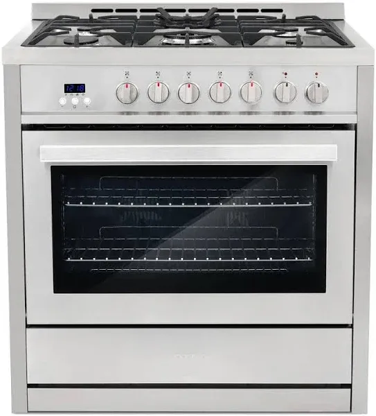 Cosmo 36 in. Stainless Steel Dual Fuel Range with Convection Oven