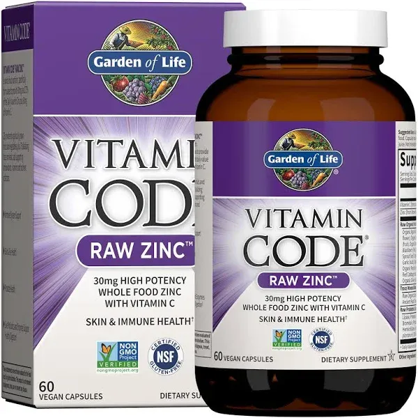 Vitamin Code Zinc - Garden of Life - 60 - Capsule