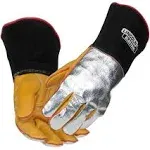 Lincoln Electric K2982 Top Grain Cowhide/Alumin<wbr/>ized Welding Gloves Large