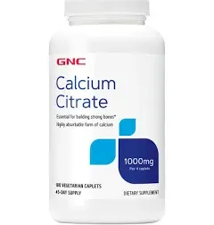 GNC Calcium Citrate Dietary Supplement 1000mg Per 4 Caplets White 097313 10/26 (