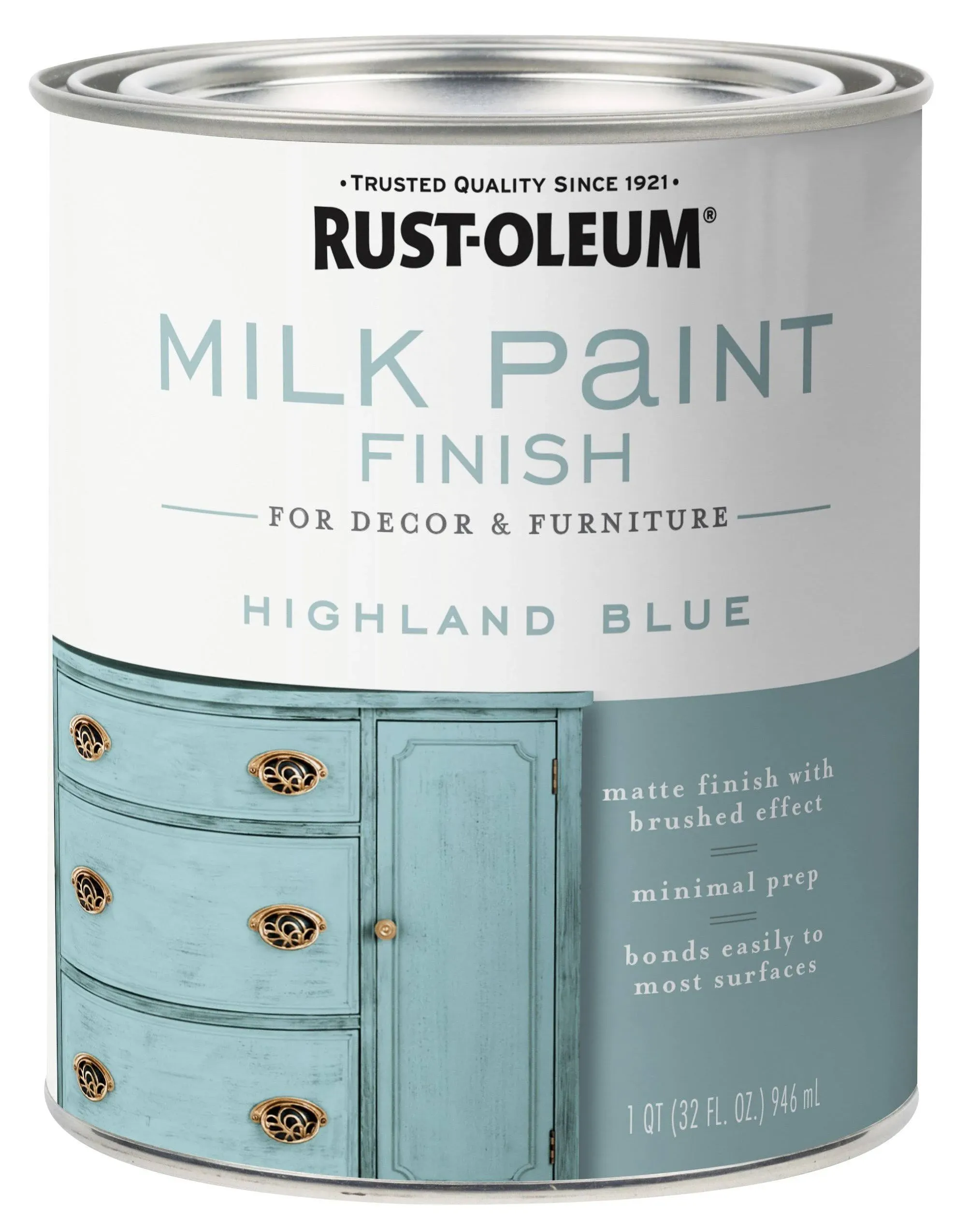 Rust-Oleum 331050 Milk Paint, Highland Blue, 1 qt