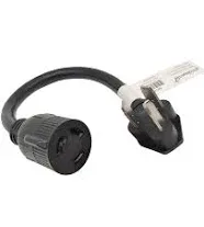 Parkworld 886634 Adapter Cord NEMA 10-30A Male- L6-30R NEMA 6-20 Female, Adapter