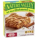 Nature Valley Soft Baked Oatmeal Squares Bars, Cinnamon Brown Sugar (1.24 oz, 6 ct)