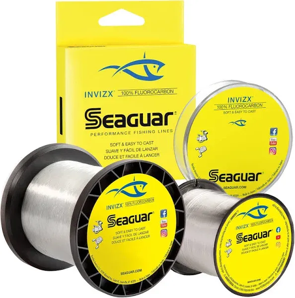 NEW! Seaguar Invizx 100% Fluorocarbon 200 Yard Fishing Line (15-Pound) 15VZ200