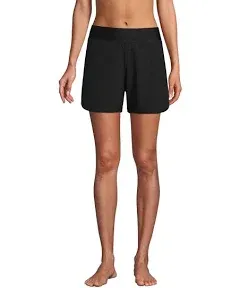 Lands' End Women's 5" Quick Dry Elastic Waist Board Shorts Swim Cover-up Shorts with Panty