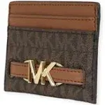 Michael Kors Outlet Reed Large Logo Card Case in Brown - One Size