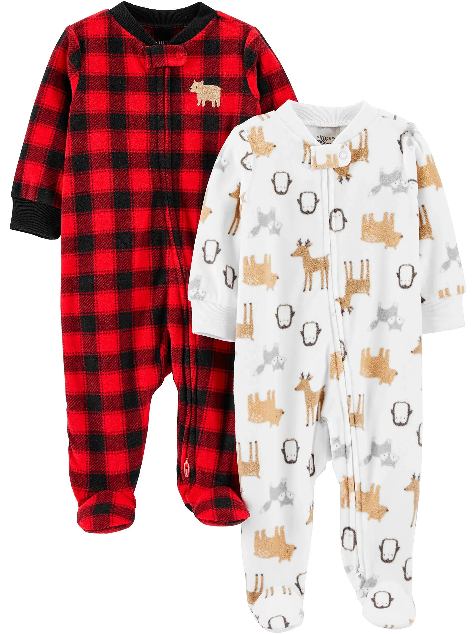 Simple Joys Carter's Baby Holiday Fleece Footed Sleep and Play 2-Pack