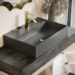 Swiss Madison SM-VSC102E Lisse 16" Square Concrete Vessel Bathroom Sink in Dark Grey