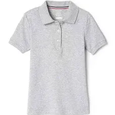 French Toast Girls Short Sleeve Picot Collar Interlock Polo Shirt