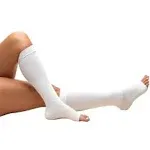 Truform Anti-Embolism Stockings, Knee High, Open Toe: 18 mmHg, White, Small