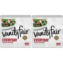 Vanity Fair Everyday Disposable Paper Napkins, White, 300 Count