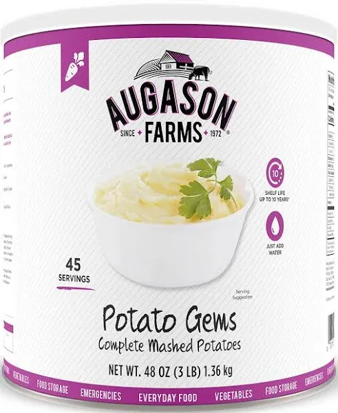 Augason Farms Potato Gems Complete Mashed Potatoes 3 Lbs No. 10 Can