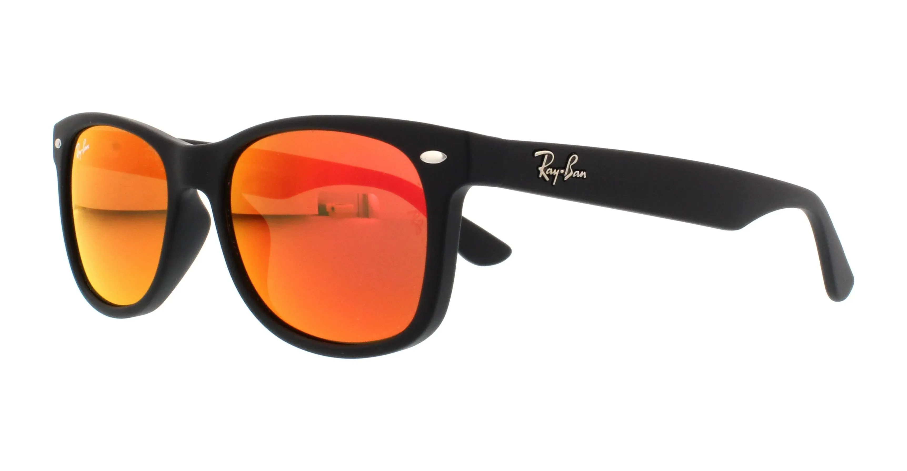 Ray-Ban Junior 47mm Wayfarer Mirrored Sunglasses in Black/Blue Mirror at Nordstrom