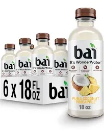 Bai Antioxidant Infused Water Beverage Puna Coconut Pineapple 18 Fluid Ounce Bottle (6 Pack)