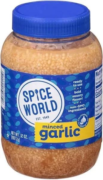 Spice World Fat Free Minced Garlic, 32 Ounce