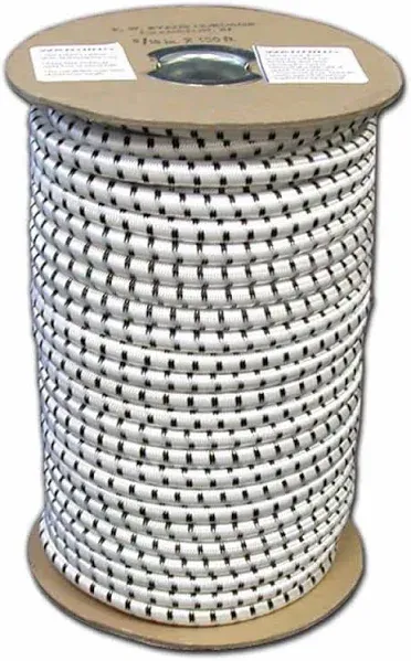 T.W. Evans Cordage SC-316-300 .1875 in. x 300 ft. Elastic Bungee Shock Cord in White and Black