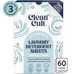 Cleancult Laundry Detergent Sheets Free & Clear, 60 Loads