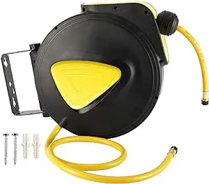 Retractable Air Hose Reel 5/16 in. x 33' ft Hose Wall Mount Tool 180 Degree Rotation