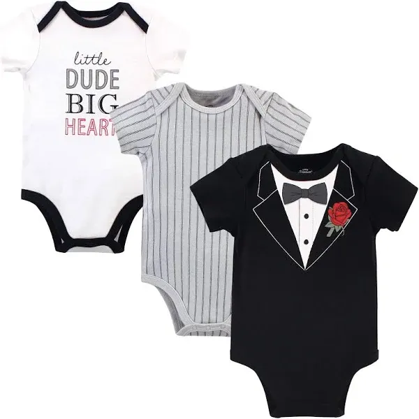 Little Treasure Cotton Bodysuits Tuxedo Rose / 18-24 Months