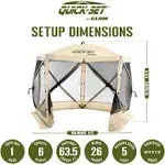 Quick-Set Venture Portable Outdoor Gazebo Canopy Shelter Screen Tent Beige