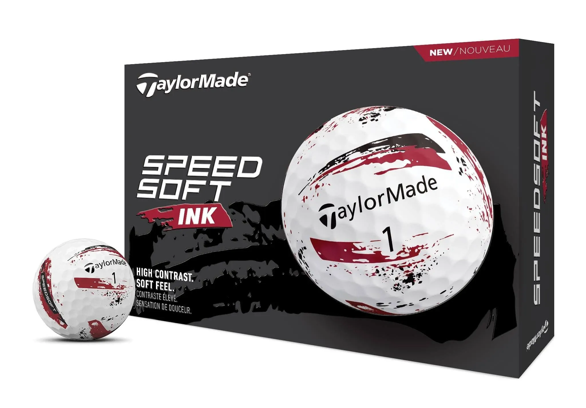 TaylorMade SpeedSoft Golf Balls Pink Ink