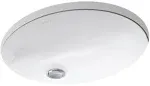 Kohler Caxton White Oval Undermount Bathroom Sink with Overflow