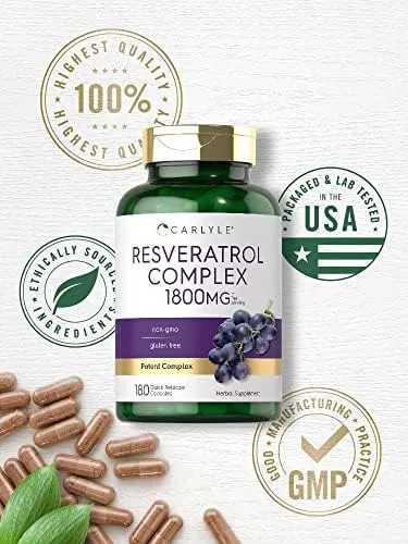 Carlyle Resveratrol Supplement 1800mg 180 Capsules