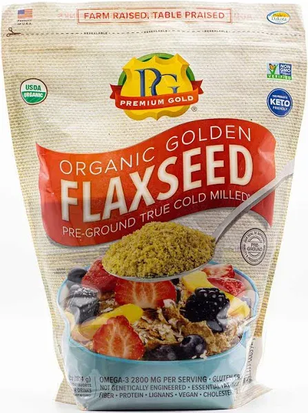 Premium Gold Organic Ground Flax Seed | High Fiber Food | Omega 3 | 4 pounds