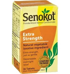 Senokot Natural Vegetable Laxative Ingredient, Extra Strength 12 Tablets