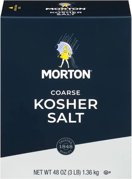 Morton Kosher Salt, Coarse, 48 Ounce