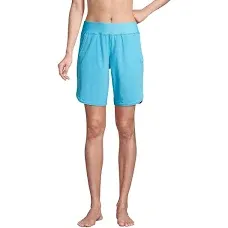 Plus Size Lands' End 9" Quick Dry Swim Board Shorts With Panty