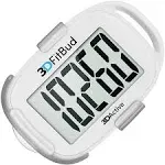 3DActive 3DFitBud Simple Step Counter Walking 3D Pedometer with Clip and Lanyard, A420S (White)