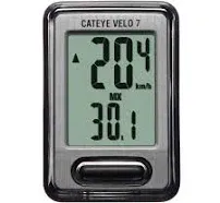 Cateye Velo 7 Bike Computer, Black