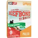 LonoLife Low-Sodium Grass-Fed Beef Bone Broth Powder with 10g Protein, Stick Packs, 4 Count