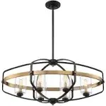 Savoy House Kirkland Linear Chandelier English Bronze & Warm Brass 6 Light