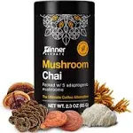 Inner Elevate Mushroom Chai - Ultimate Coffee Alternative - Adaptogenic Mushroom Drink with Lion's Mane, Cordyceps, Chaga, Reishi, Turkey Tail (30