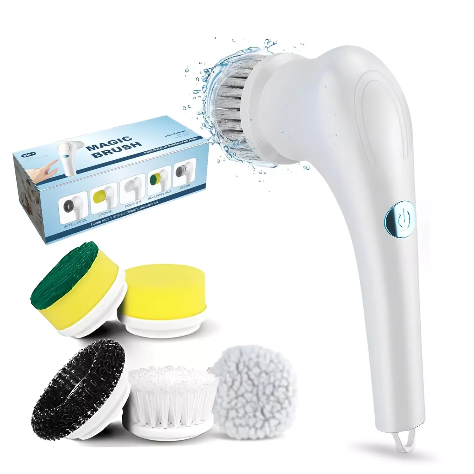 Electric Spin Scrubber Rechargeable Bathroom Scrubber Shower Scrubber