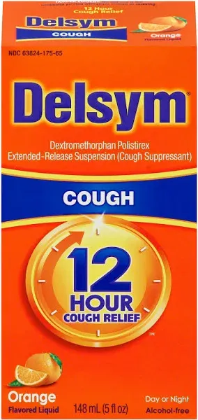 Delsym Adult 12 Hr Cough Relief Liquid, Grape, 5 oz