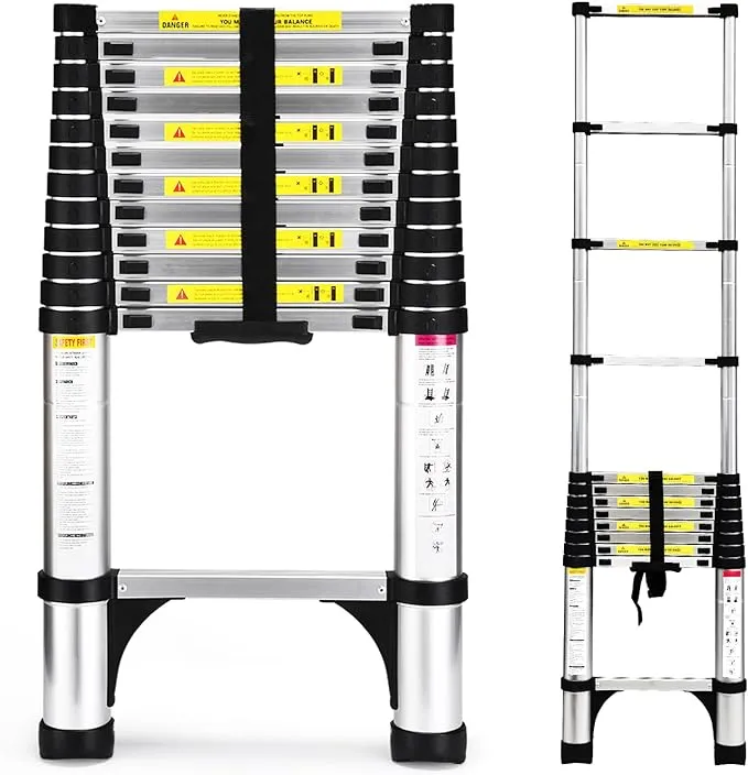 SocTone 10.5 FT Aluminum Lightweight Extension Ladder