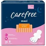 Carefree Maxi Overnight Pads with Wings