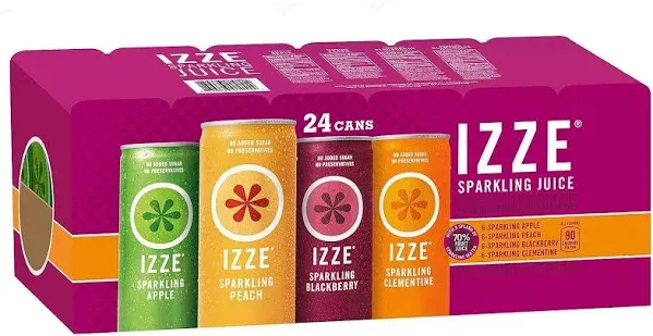 IZZE Sparkling Juices 4 Flavor Variety Pack Refreshing Bubble Drinks Taste