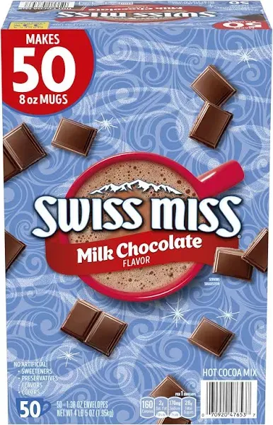 Swiss Miss Milk Chocolate Flavor Hot Cocoa Mix, 1.38 oz. 50-Count