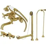 Kingston Brass CCK225ORBD Vintage Wall Mount Clawfoot Tub Faucet Package with Supply Line, Oil Rubbed Bronze