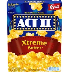 Act II Xtreme Butter Microwave Popcorn 6 ct